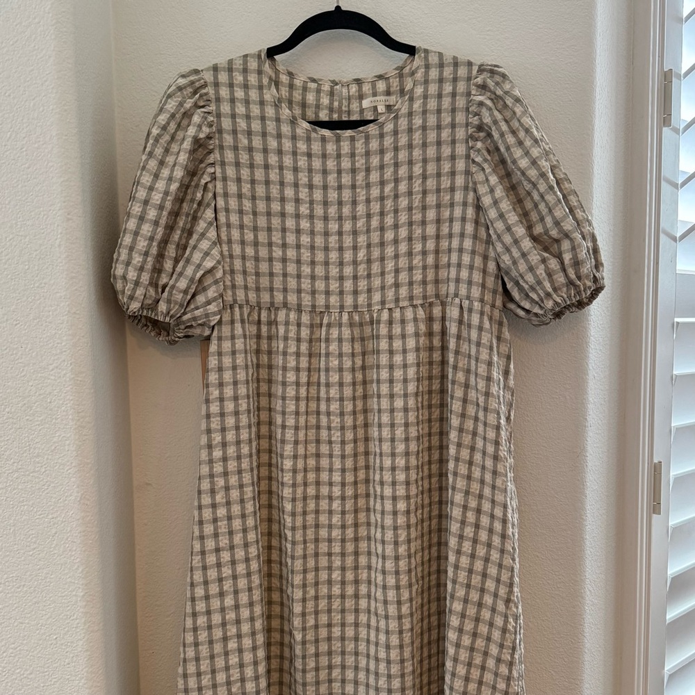 Noralee Beige/Gray Autumn Plaid Claire Dress Womens L
